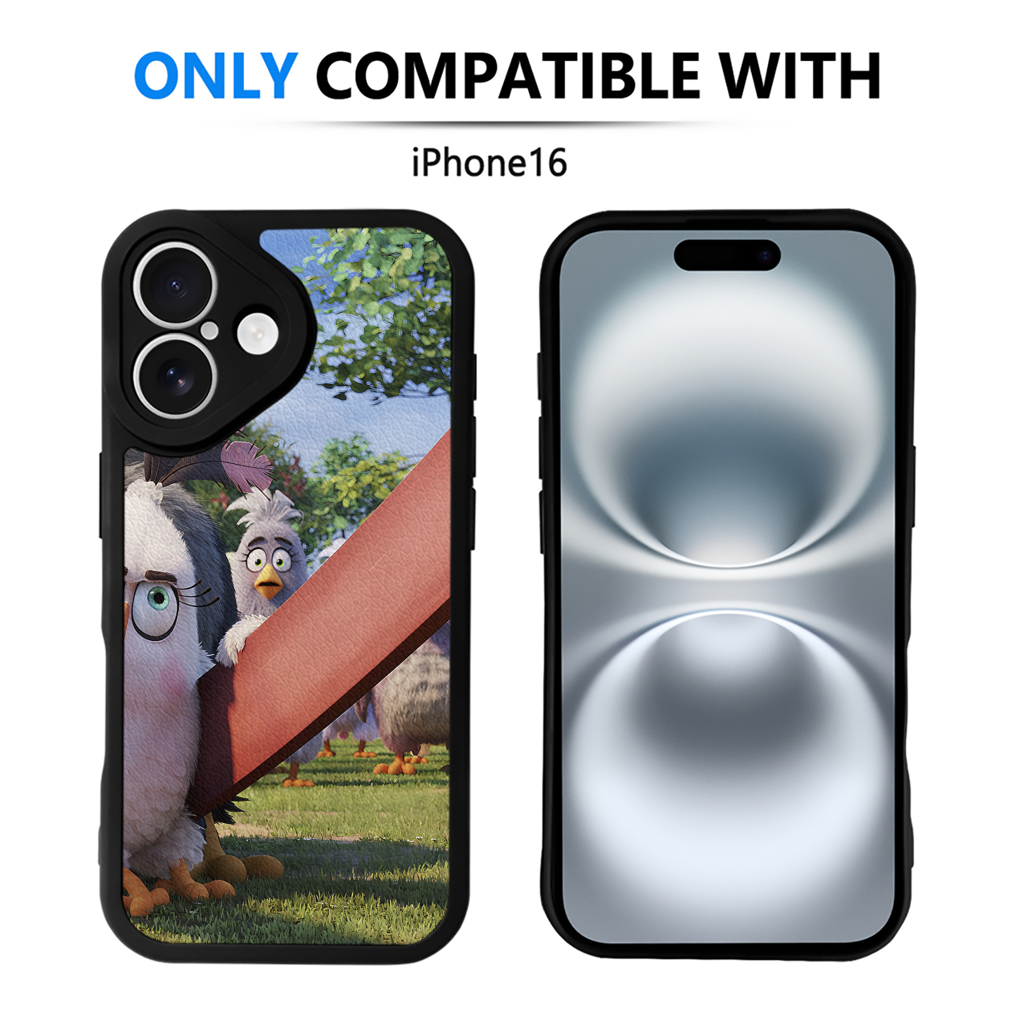 （画像用） Angry Birds アングリーバード 【iPhone 16シリーズ対応】シリコンスマホケース（レザー調） 材質：シリコン